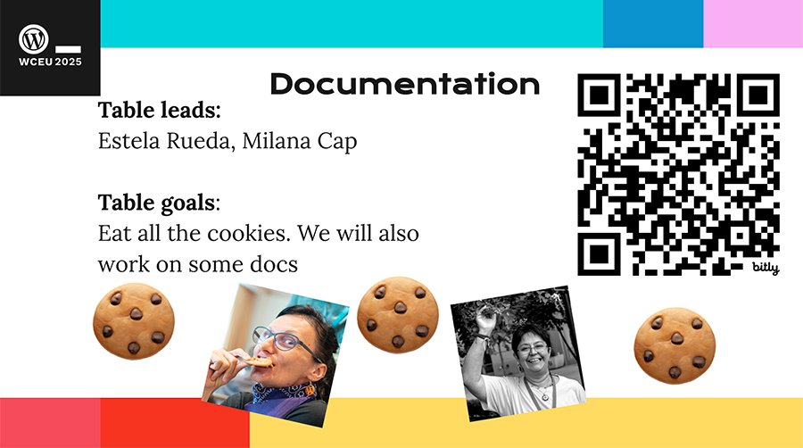 wordcamp europe 2025 contributor day slide for documentation team